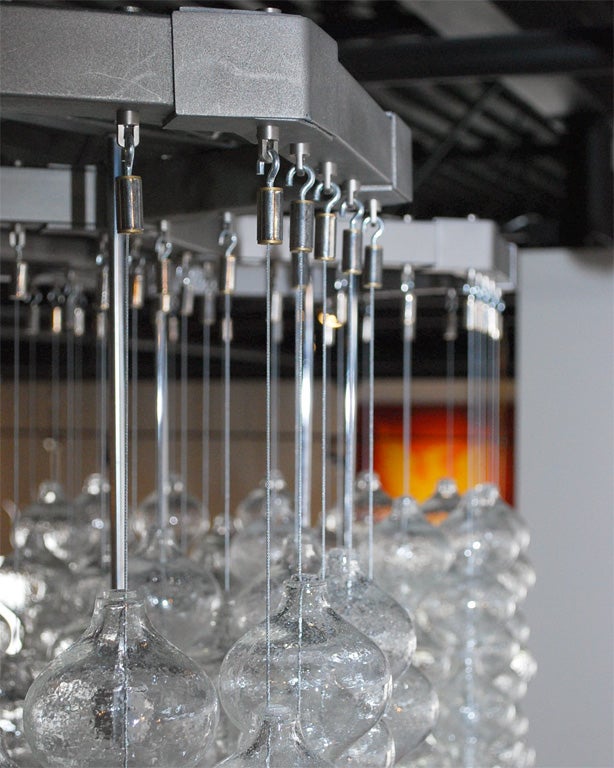 MAGNIFICENT KALMAR CASCADING GLASS BALL CHANDELIER 1