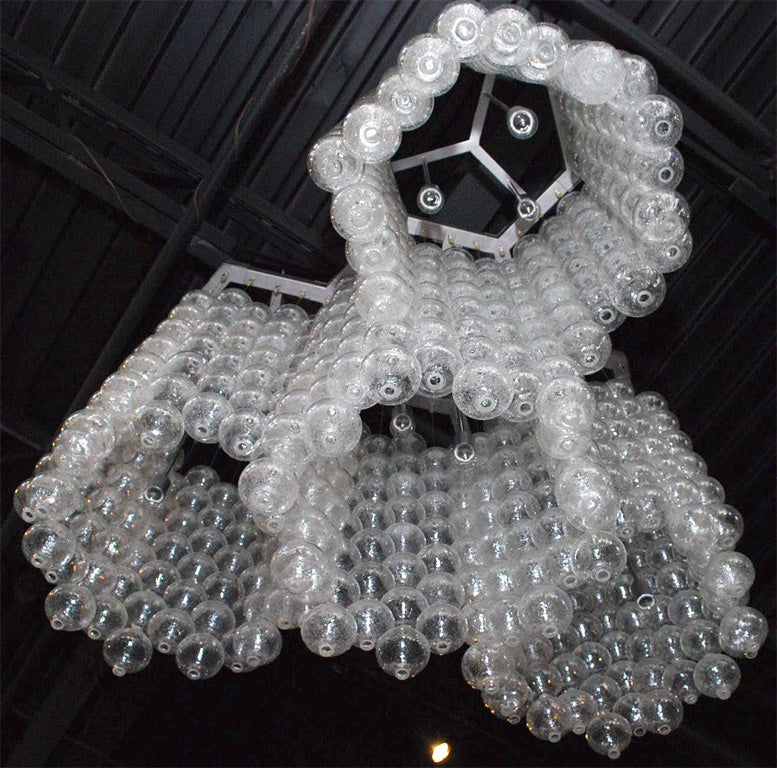 MAGNIFICENT KALMAR CASCADING GLASS BALL CHANDELIER 3