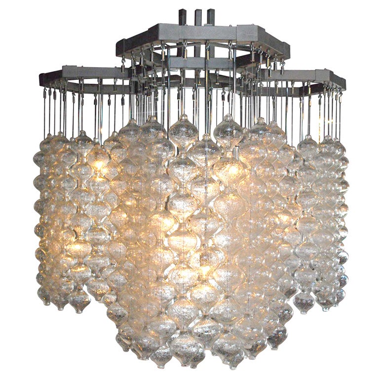 MAGNIFICENT KALMAR CASCADING GLASS BALL CHANDELIER