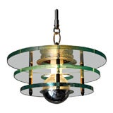 LUCITE AND CHROME DECO STYLE CHANDELIER
