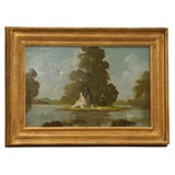 Oil Painting by Howard Sterner,  titled "Island Picnic"