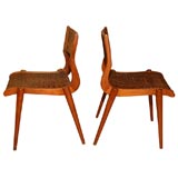 Vintage Sculptural Modern Caned Chairs