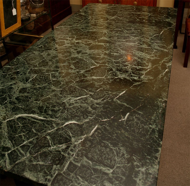 Iron French Marble-Top Table
