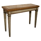 French leather top console stamped Jansen French leather top console stamped Jansen