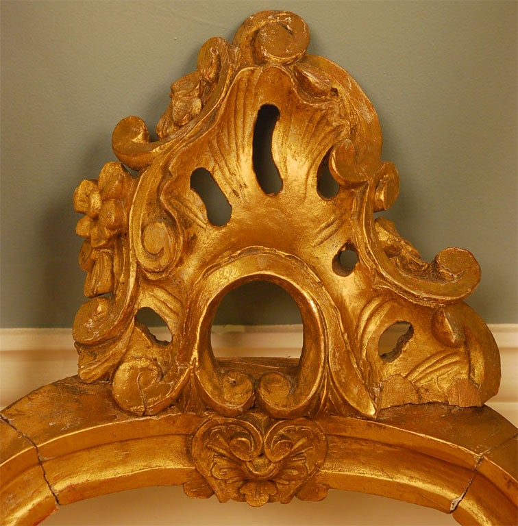 19th Century Louis XV Style Giltwood Console Table For Sale