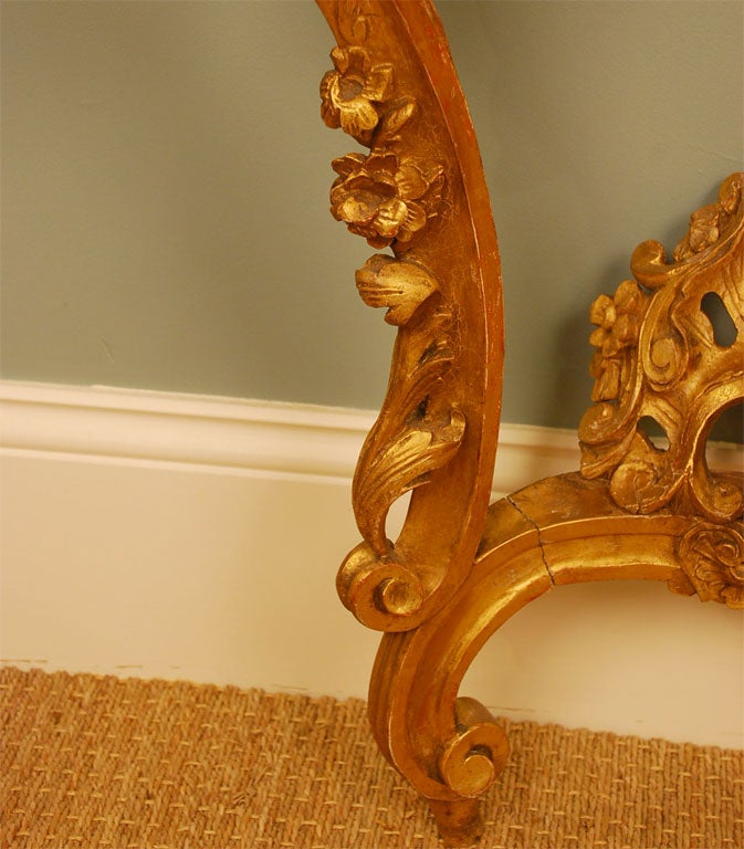 Louis XV Style Giltwood Console Table In Good Condition For Sale In Pembroke, MA