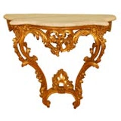 Louis XV Style Giltwood Console Table 4