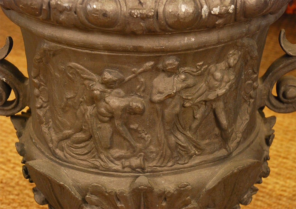 19th Century Pair of Continental Lead Urns For Sale