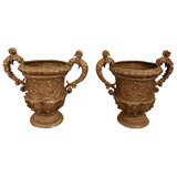 Pair of Continental Lead Urns 8