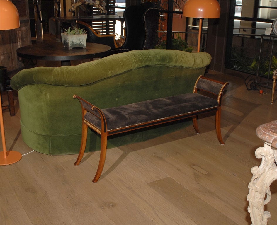 Gustavian Mahogany Window Seat-