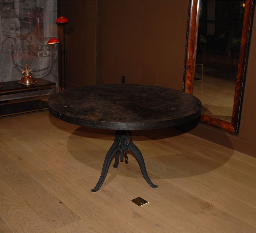 Industrial Zinc Top Center Table