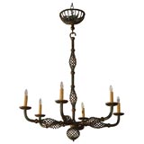 Art Deco Wrought-Iron Chandelier