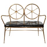 Italian Neoclassical Brass Settee