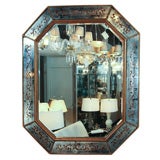 1940's Eglomise Mirror with Gilt Details by Jansen