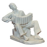 Vintage Art Deco Accordian Player by E.Kelling for Rosenthal
