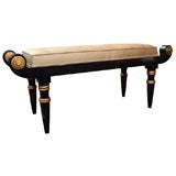 1940's Hollywood Regency Bench with Scroll Design