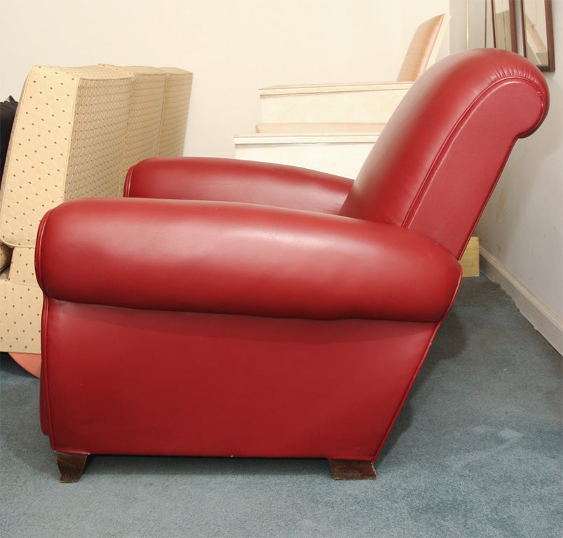 A pair of club chairs