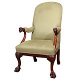 Antique 19th Century Irish Upholstered Armchair