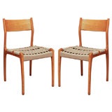 10 oak and rope dining chairs by Carlo di Carli
