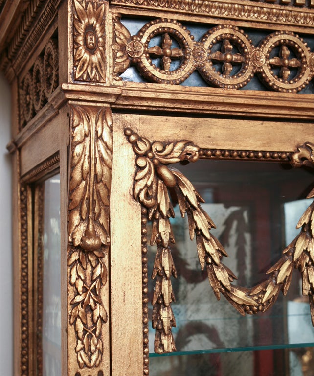 Giltwood 19th Century French Gilt Wood Curio Cabinet