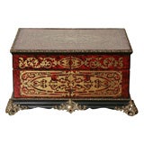 19th Century French Brass and Tortoise Shell Inlaid Box
