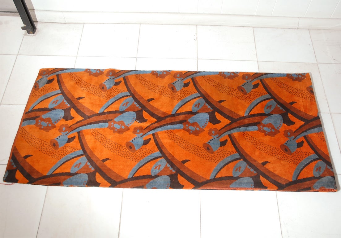 French Art Deco Cotton Velvet Panel