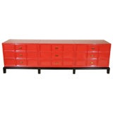 Vintage Lacquered Sideboard By Henredon