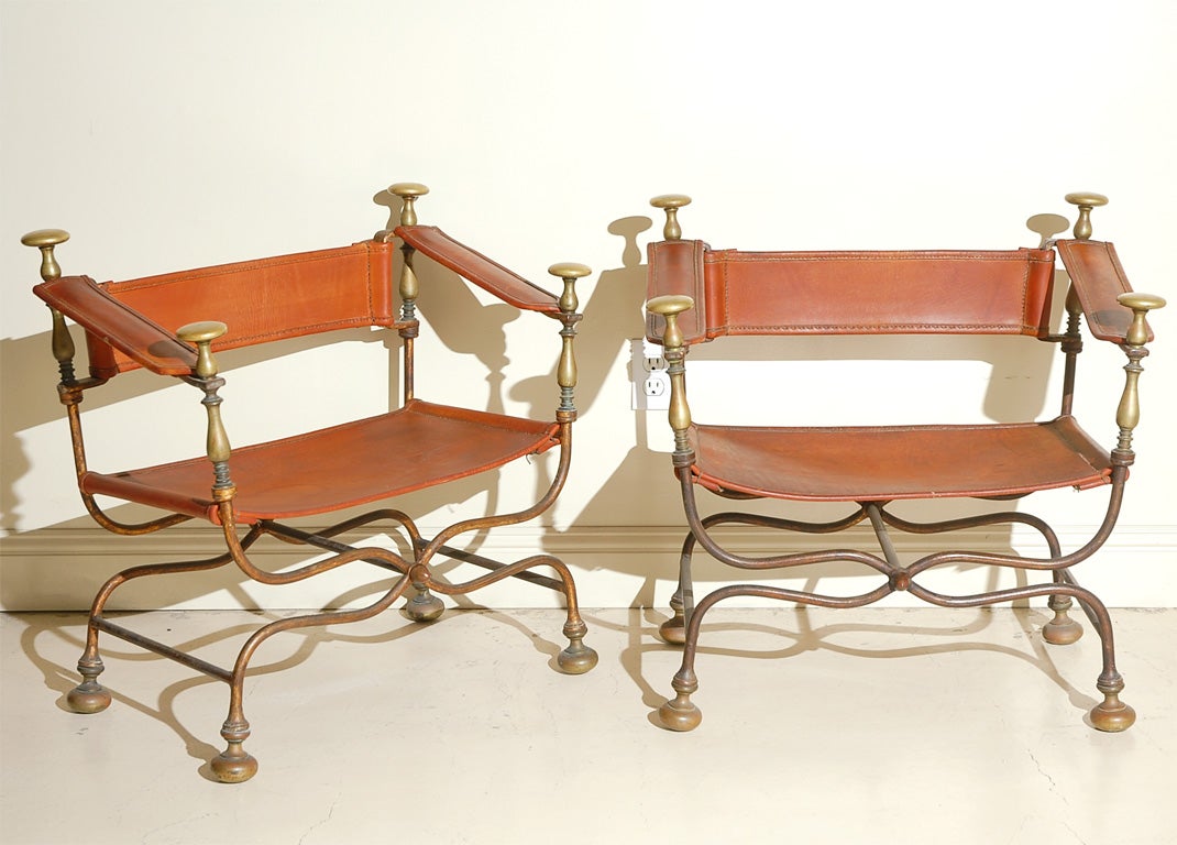 Pair Of Spanish Campaign Chairs