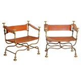 Pair Of Spanish Campaign Chairs
