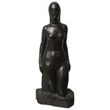 Carved Ebony Sculpture by WPA Artist Simon Moselsio