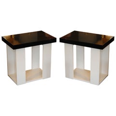 Pair of Early California Modernist lacquer side tables