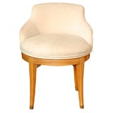 Vintage Deco Swivel vanity stool with Ultrasuede upholstery
