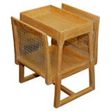 Cerused Oak Magazine Rack Side table with caned sides
