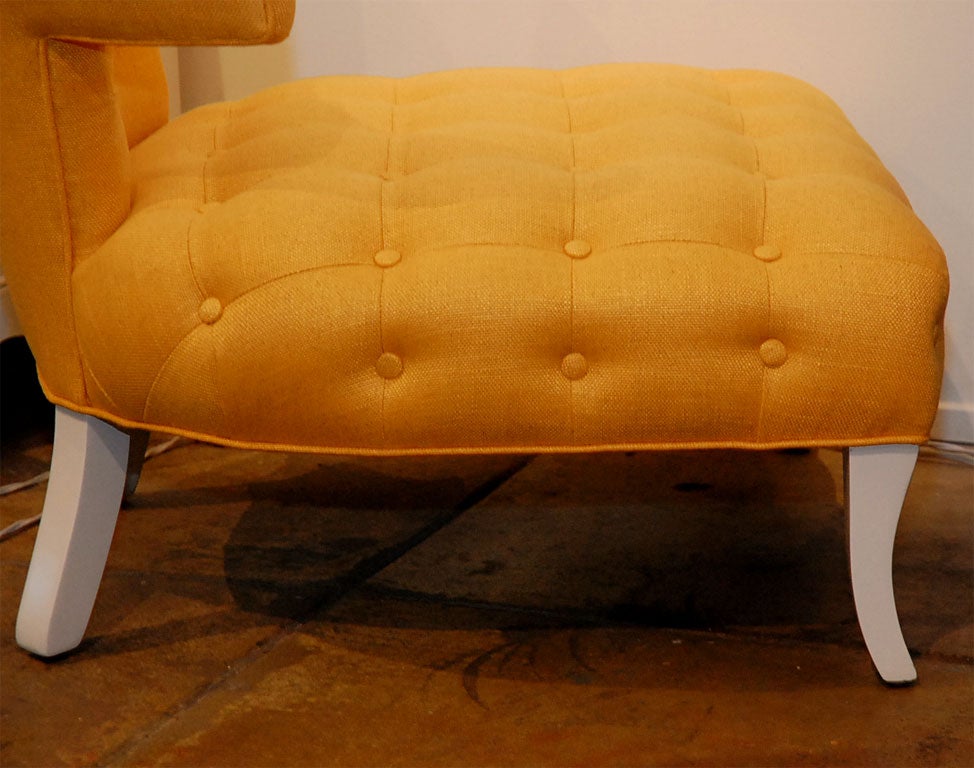 Wood Striking Klismos slipper chair in the style of W. Haines