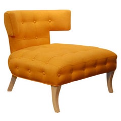 Striking Klismos slipper chair in the style of W. Haines