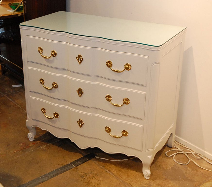 Gorgeous pair of white lacquer chests by John Widdicomb
