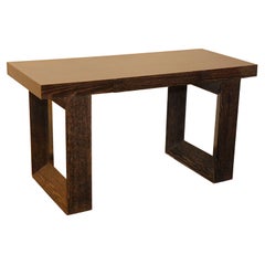 Retro Ebonized/Cerused Oak Desk in the style of Paul Frankl