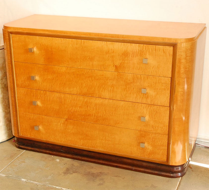 Mid-30's Art Deco Bachelor's chest by Widdicomb...possibly by Donald Deskey.  This cabinet features astounding materials and joinery.  