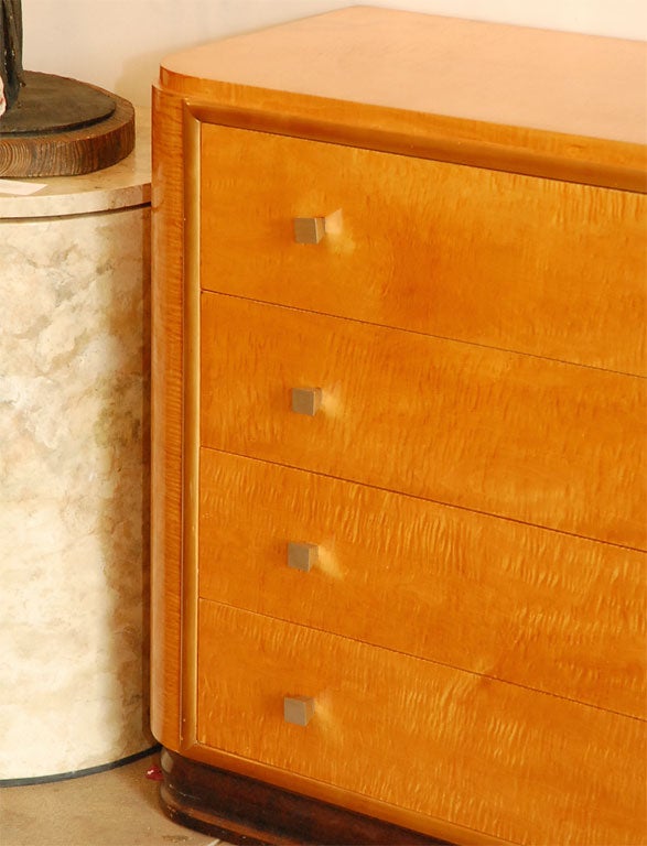 Mid-20th Century Early Deco Bachelor's Chest with Nickel hardware by Widdicomb