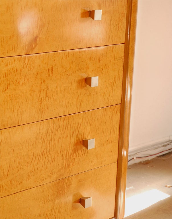 Early Deco Bachelor's Chest with Nickel hardware by Widdicomb 4