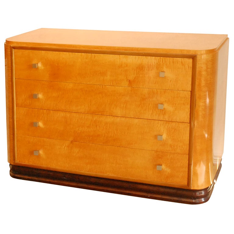Early Deco Bachelor's Chest with Nickel hardware by Widdicomb