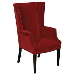 Pair of Crimson velvet wing chairs - style of Tommi Parzinger