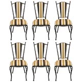 Set of Six cast aluminum dining chairs by Molla, NY- 1950