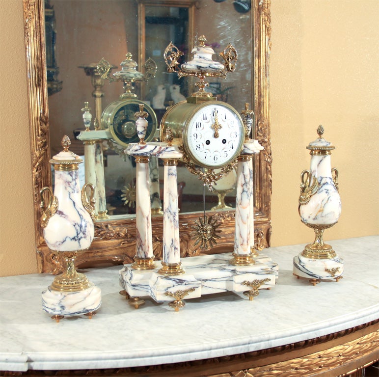 Japi Frere Portico Clock and Garniture