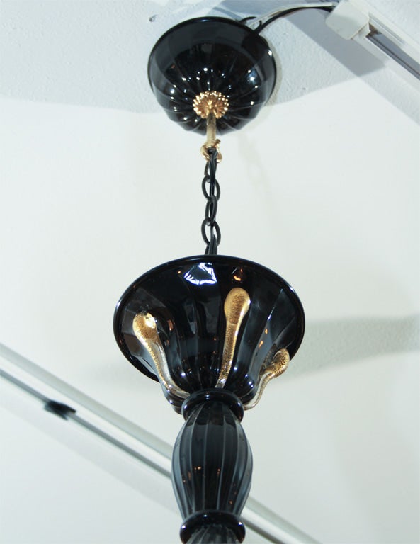 Black and Gold Murano Chandelier 1