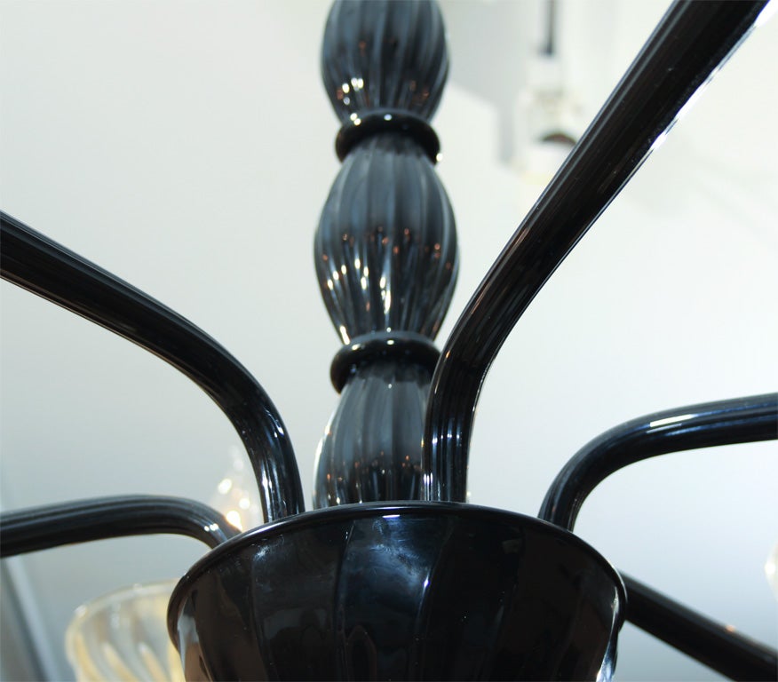 Black and Gold Murano Chandelier 3