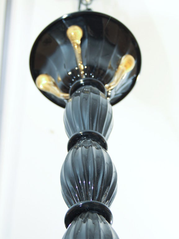 Black and Gold Murano Chandelier 6