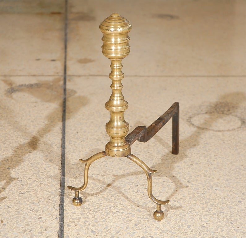 20th Century American Federal Brass Andirons