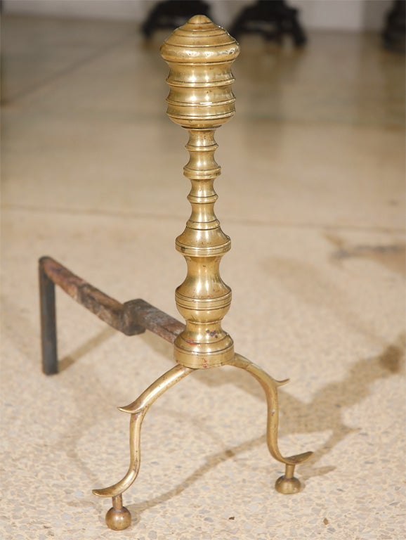 American Federal Brass Andirons 1