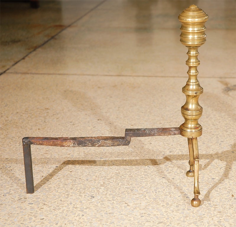 American Federal Brass Andirons 2